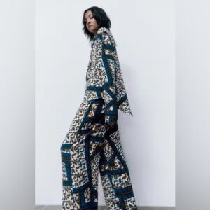 ZARA SCARF PRINT FLUID OUTFIT SIZE M